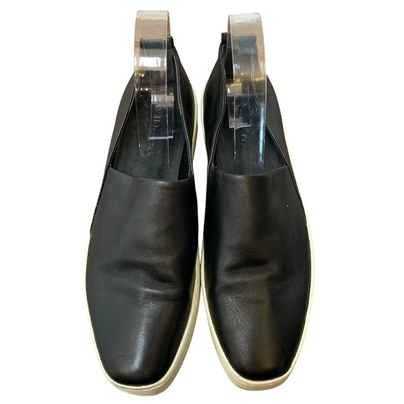 Vince Saxon Sneaker Womens 7.5 Black Slip On Loafer Leather - Picture 4 of 8